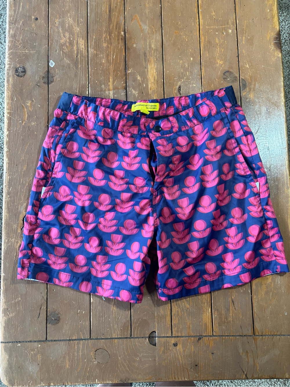 Descendant of Thieves Rare Men's Navy & Pink Floral Swim Shorts